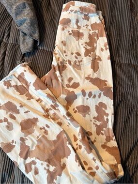Neutral Cow Print Pants